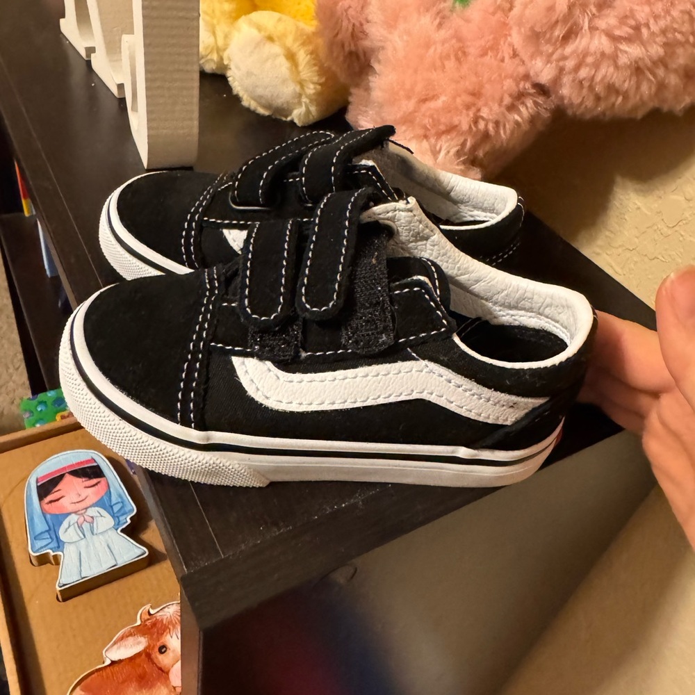 Kids Black and White Velcro Sneakers